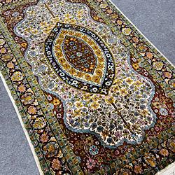 インド絨毯　シルクウール製
